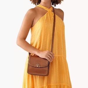 Fossil Tan Leather Crossbody Bag